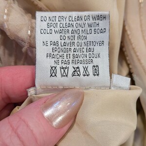 Vintage Adrianna Papell Cottagecore Old Money 14 BeigeBrown Beads Silk FloralTop image 9