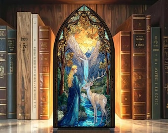 Aelin Book Nook Suncatcher Candler Holder – Throne of Glass Bookshelf Insert, Fantasy Book Decor Gift, Bookish Candle Holder