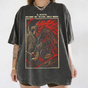 Camiseta Maliketh The Black Blade, Camiseta Maliketh Black Blade Oversized, Camiseta gótica para fans de Elden Ring, Camiseta de Elden Ring, Maliketh, Dark Souls