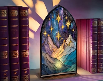 Fantasy Book Nook Suncatcher Candle Holder – Velaris Candle Holder, Book Lover Gift, Bookshelf & Library Decor, Bookish Home Accent