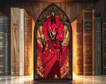 Alastor Hazbin Hotel Suncatcher Kaarshouder, Radio Demon Suncatcher, Hazbin Anime Art Decor, Anime Fan Gift, Alastor Demon Lovers Gift