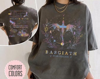 Basgiath War College 2-seitiges Sweatshirt, Vierter Flügel Shirt, Drachenreiter Shirt, Vierter Flügel Hoodie, Violet, Bücherwurm Shirt
