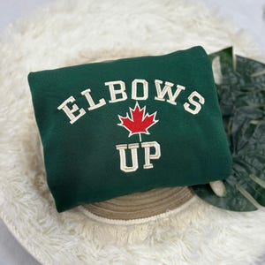 Embroidered Canada Elbows Up, Canadian Pride Shirt,Made in Canada, Support Canada, Proud Canadian Flag Apparel, Embroidered Patriotic Canada