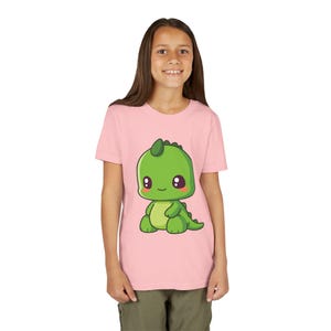 Cute Dinosaur Youth Tee, Fun Kids Shirt, Dinosaur Lover Gift, Playful Summer Outfit, Cartoon Dino T-shirt, Perfect for Birthdays