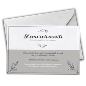 Cartes De Remerciements De Décès – Texte De Soutient Pour Le Deuil – Cartes De Condoléances – Papier De  Premium – Enterrement – Obsèques