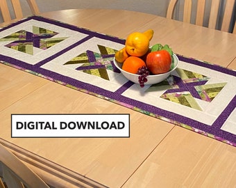 Knot Woven Quilted Table Runner Table Topper Pattern - Tulip Square Pattern #624 -  Digital Download