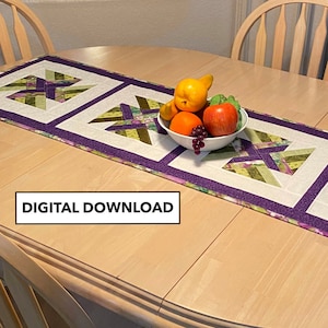 Knot Woven Quilted Table Runner Table Topper Pattern - Tulip Square Pattern #624 -  Digital Download
