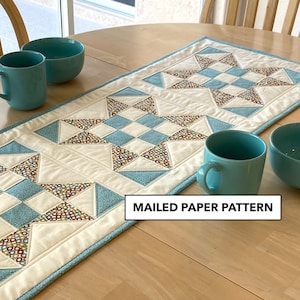 Table Runner Pattern - Table Runner - X Marks the Spot Quilted Table Runner Pattern - TulipSquare Pattern #595 - Mailed Paper Pattern