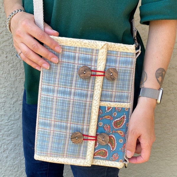 Cross Body Tablet Tote - Convertible Tablet Tote - PDF Pattern #606