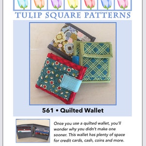 Quilted Wallet Pattern - Single Fold Wallet With Coin Pocket, Card ...