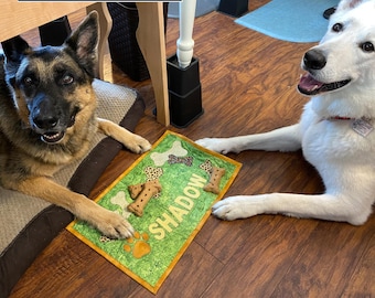 Personalized Quilted Pet Food Mat Pattern - Applique Dog & Cat Placemat (PDF Pattern)