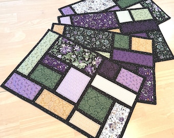 Quilted Placemat Pattern: Cobblestone Path, set of 4 (Digital Download) Tulip Square No. 648