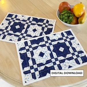 Mirror Image Quilted Placemat Pattern - Digital Download Pattern by Tulip Square #623