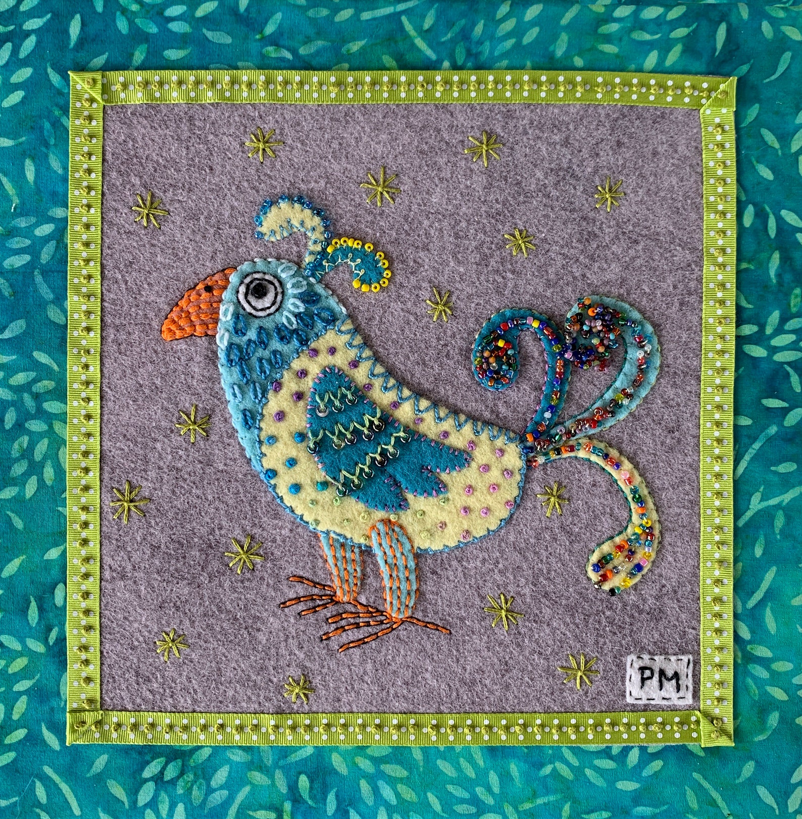 Digital Download Felt Applique Bird Pattern Colorful Etsy