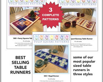 Quilted Table Runner Patterns: Set of 3 (Digital Download)