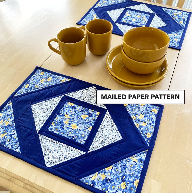 Framed Florals Quilted Placemat Pattern Mailed Paper Pattern Etsy