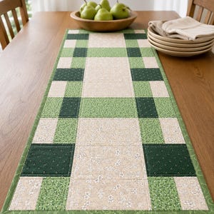 Quilted Table Runner Pattern - Patchwork Picnic Table Runner - Digital Download by Tulip Square #650 image 4