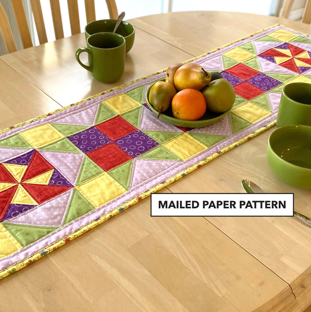 Pinwheel Pals Quilted Table Runner - Tulip Square Pattern #585 - Mailed ...