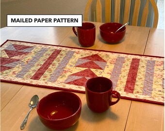 Airport Runway Quilted Table Runner Pattern: Tulip Square (Mailed Paper Pattern)