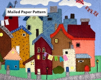 Tiny Town Felt Appliqué Pattern: Mailed Paper Pattern