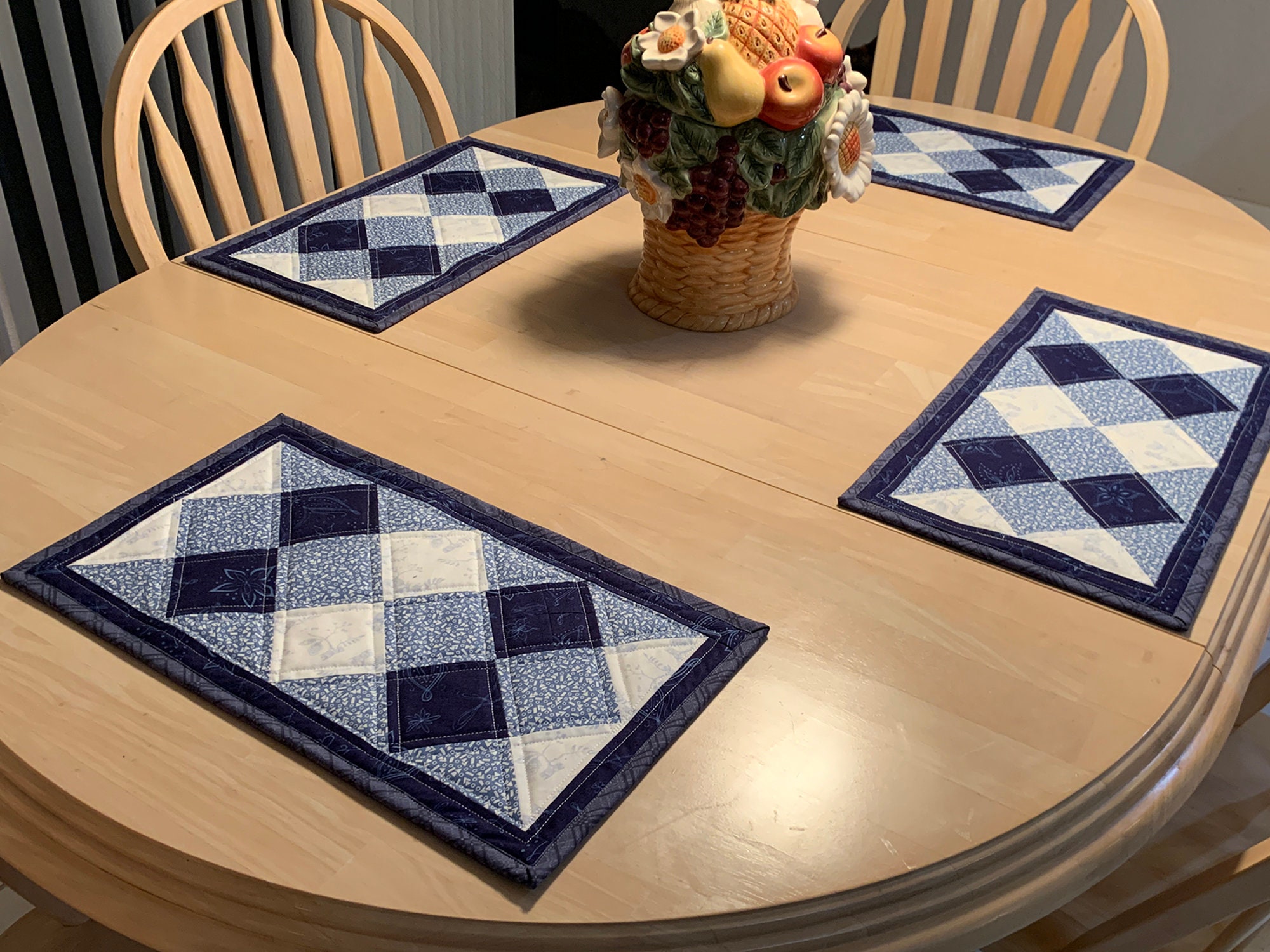 Quilted Diamond Placemat Pattern Dinner Diamonds Placemats Etsy Australia