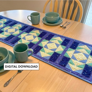 Quilted Tischläufer Muster (Digitaler Download) Regal Runner von Tulip Square #583