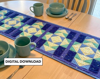 Regal Runner Quilted Table Runner Pattern - Tulip Square Pattern #583 - Digital Download