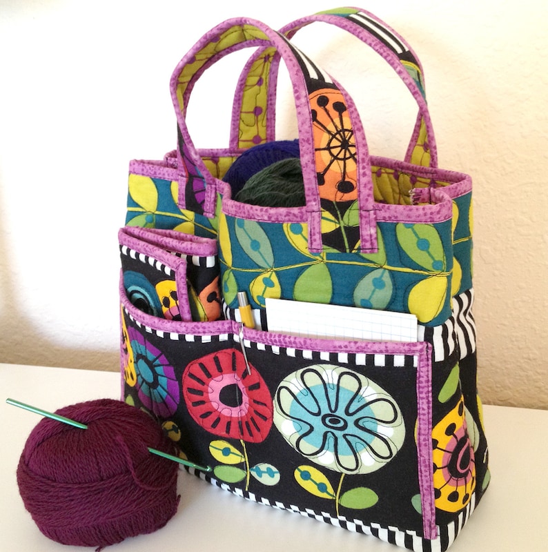 Quilted Tote Pattern Quilted Crochet Bag and Notions Tote Etsy
