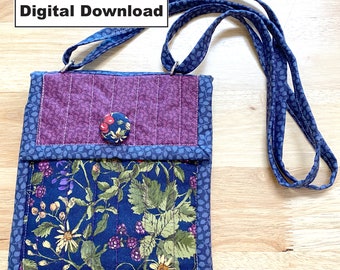 Phone Tote Pattern - Quilted Phone Tote - Quilted Phone Tote Pattern - Tulip Square Pattern #601