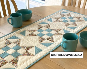X Marks the Spot Quilted Table Runner Pattern - TulipSquare Pattern #595 - Digital Download