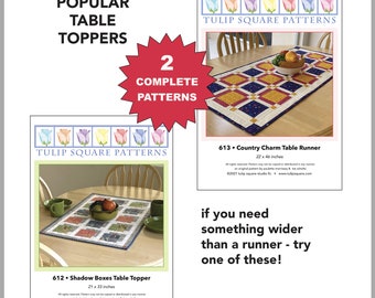Quilted Table Topper Patterns: Shadow Boxes & Country Charm (PDF Pattern)