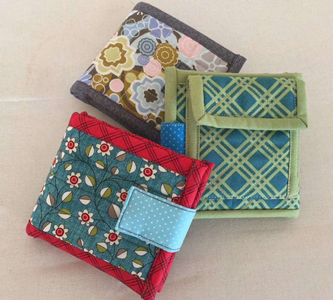 Quilted Wallet Pattern Single Fold Wallet With Coin Pocket, Card