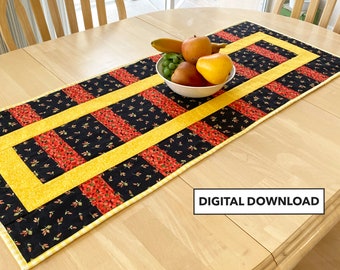 Fleur La File Table Quilted Runner Pattern - Tulip Square Patterns #632 - Digital Download Pattern