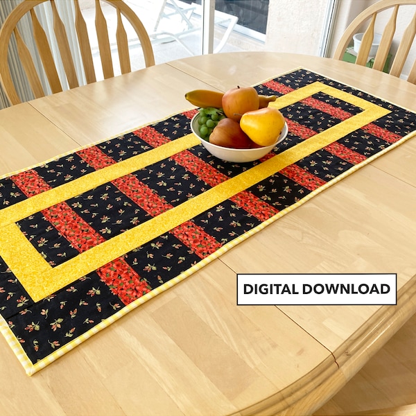 Fleur La File Table Quilted Runner Pattern - Tulip Square Patterns #632 - Digital Download Pattern