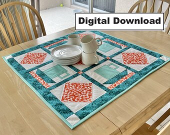 Quilted Coffee Time Table Topper Pattern (PDF Download)