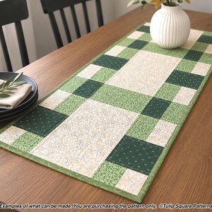 Quilted Table Runner Pattern - Patchwork Picnic Table Runner - Digital Download by Tulip Square #650 image 7