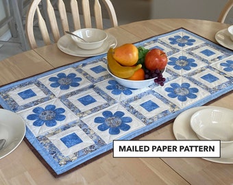 Nana's Kitchen Quilted Table Topper Table Runner - Tulip Square Pattern #611 - Mailed Paper Pattern