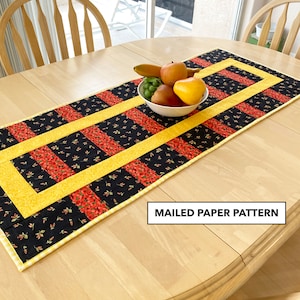 Fleur La File Table Quilted Runner Pattern - Tulip Square Patterns #632 - Mailed Paper Pattern