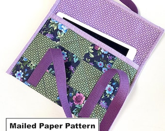 Quilted iPad Bag Sewing Pattern: Flap Top Tablet Tote (Mailed Paper Pattern)