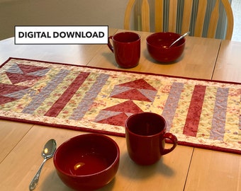 Airport Runway Quilted Table Runner Pattern - Tulip Square Pattern #581 - Digital Download