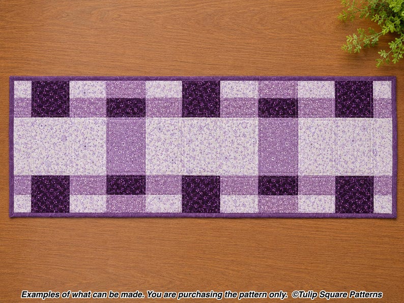 Quilted Table Runner Pattern - Patchwork Picnic Table Runner - Digital Download by Tulip Square #650 image 9