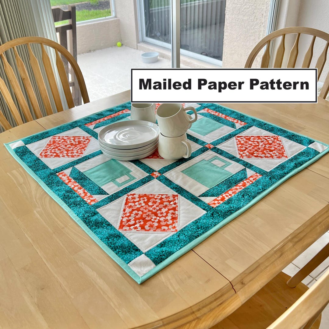 Quilted Coffee Time Table Topper Pattern - Tulip Square #517 (mailed ...
