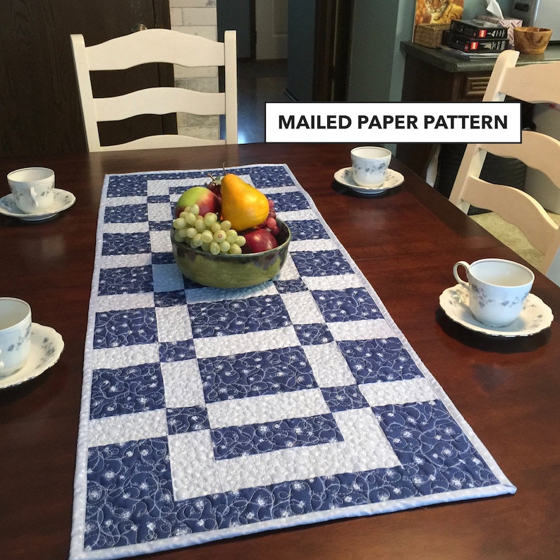 Sidewalks and Squares Quilted Table Runner - Tulip Square Pattern #552 ...