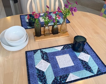 Quilted Placemat Pattern: Diamond Dimensions, set of 4 (Digital Download) Tulip Square No. 643