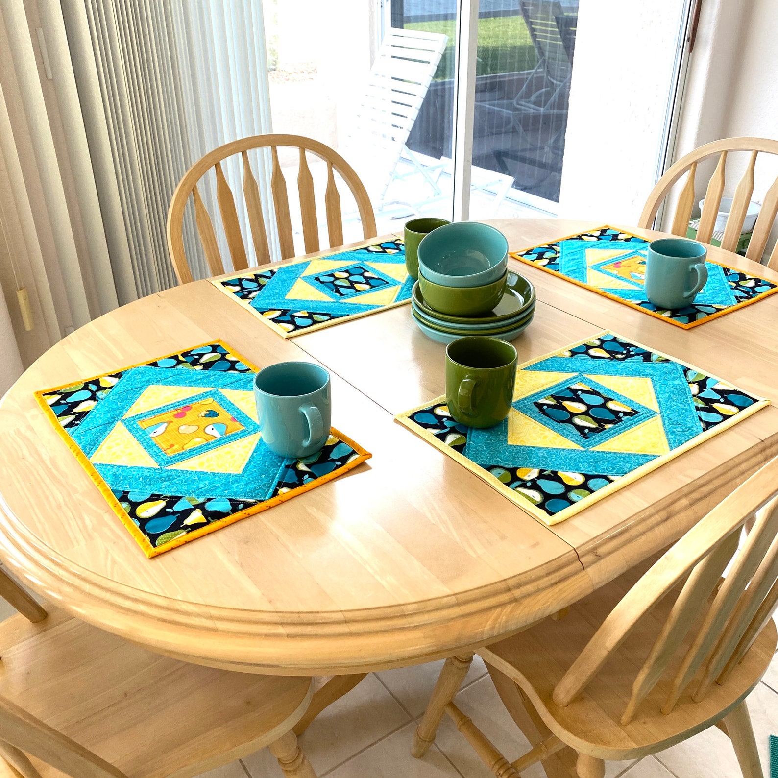 Framed Florals Quilted Placemat Pattern Mailed Paper Pattern Etsy