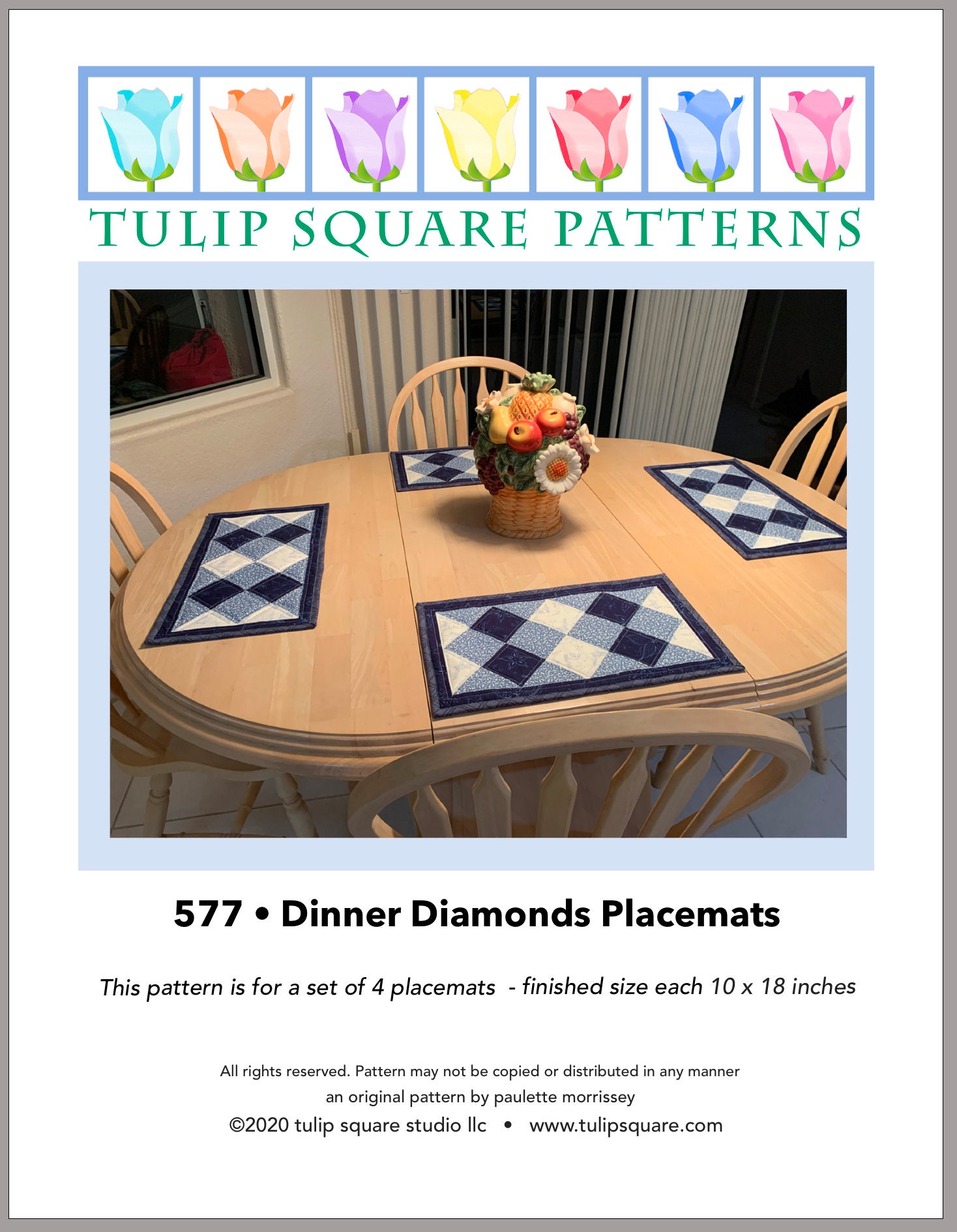 Quilted Diamond Placemat Pattern 577 Dinner Diamonds Etsy