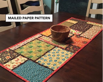 Tulip Square Quilted Table Runner Pattern (Mailed Paper Pattern)