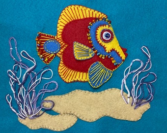 Shark Gray Fish Ocean Animals Embroidered Felt Applique