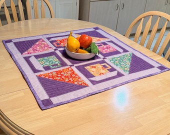Quilted Table Topper and Mug Rug Pattern: Coffee in the Garden (Mailed Paper Pattern) Tulip Square No. 644