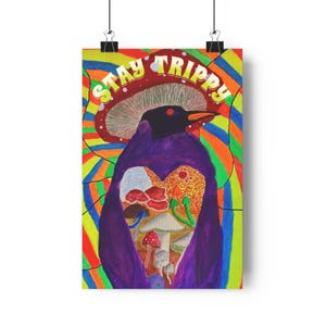 Poster &quot;Stay Trippy&quot; - Decorazione murale psichedelica, stampa artistica psichedelica vibrante